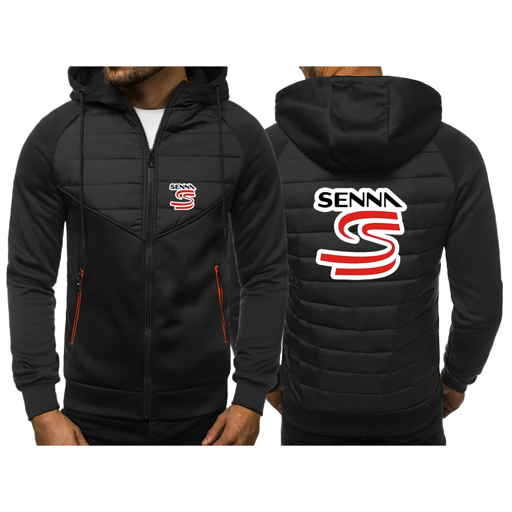 Ayrton Senna 2024 New Stlye Hooded Jacket Spring and Autumn Men Comfortable and Leisure Slim-fit Spliced Zipper Tops Sweatshirts