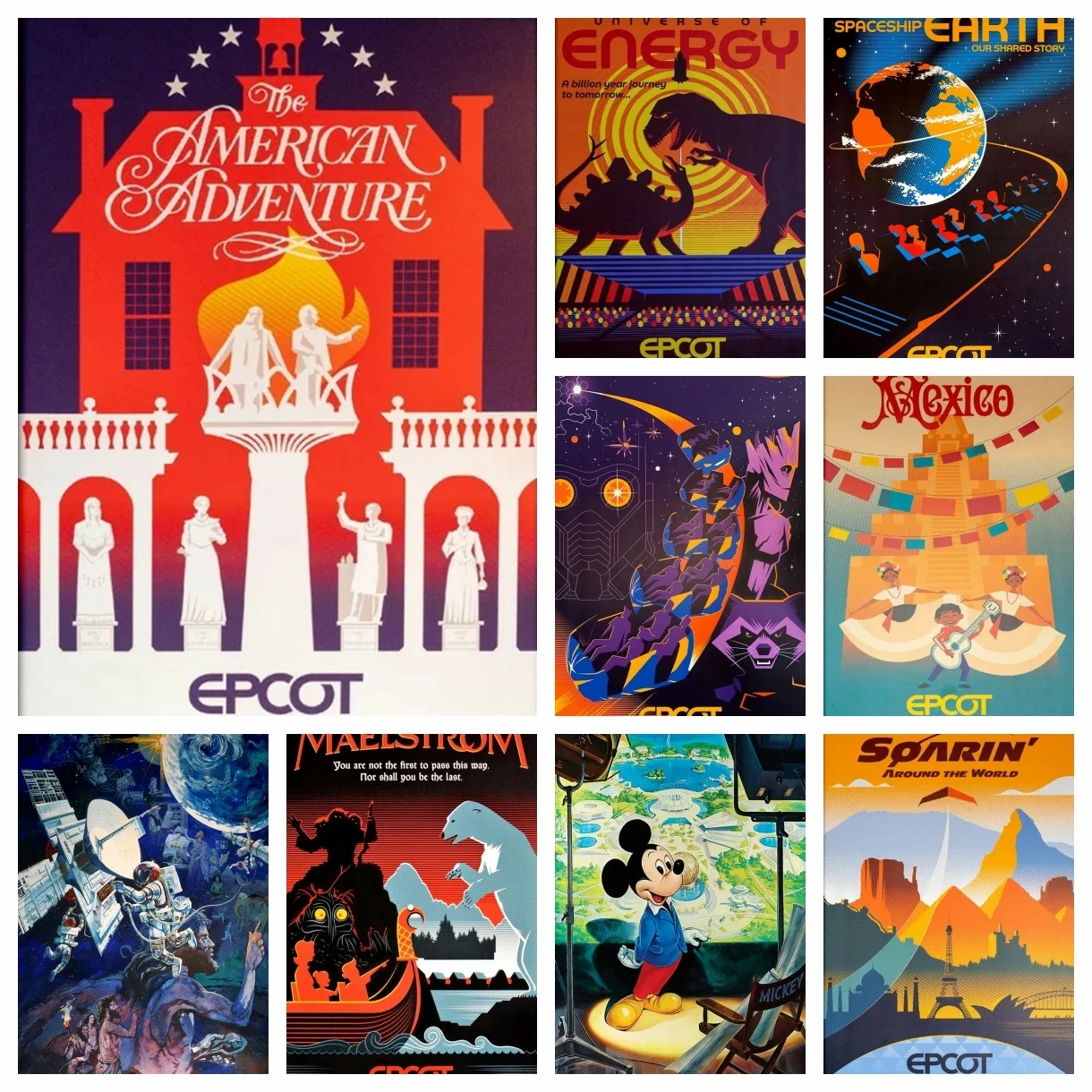 Kits de pintura artística de diamante del mundo de Disney, atracciones del Epcot de Disneyland, mosaico del Reino Mágico, bordado, punto de cruz, regalo de decoración del hogar