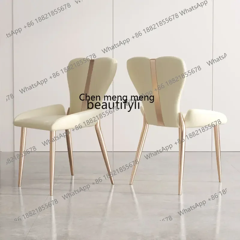 A182 كرسي طعام فاخر خفيف للمنزل حديث الحد الأدنى جديد الشمال ماكياج دراسة الحليب الشاي متجر كرسي جلدي كراسي غرفة الطعام #1