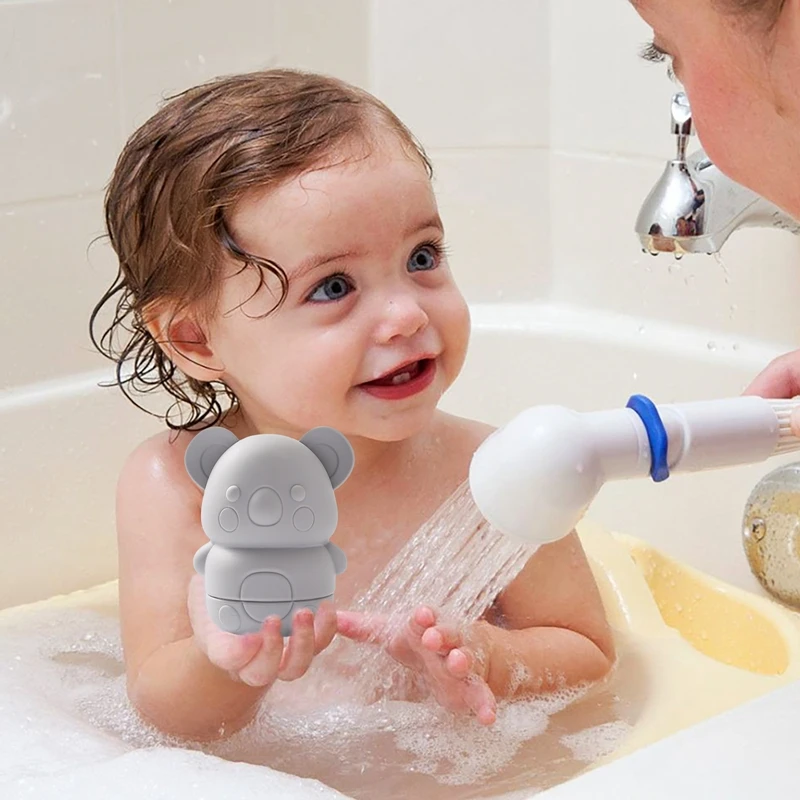 Juguetes de baño para bebés, juguetes de agua de dibujos animados para niños pequeños, baño de natación, bañera de aspersor de silicona, juguete de