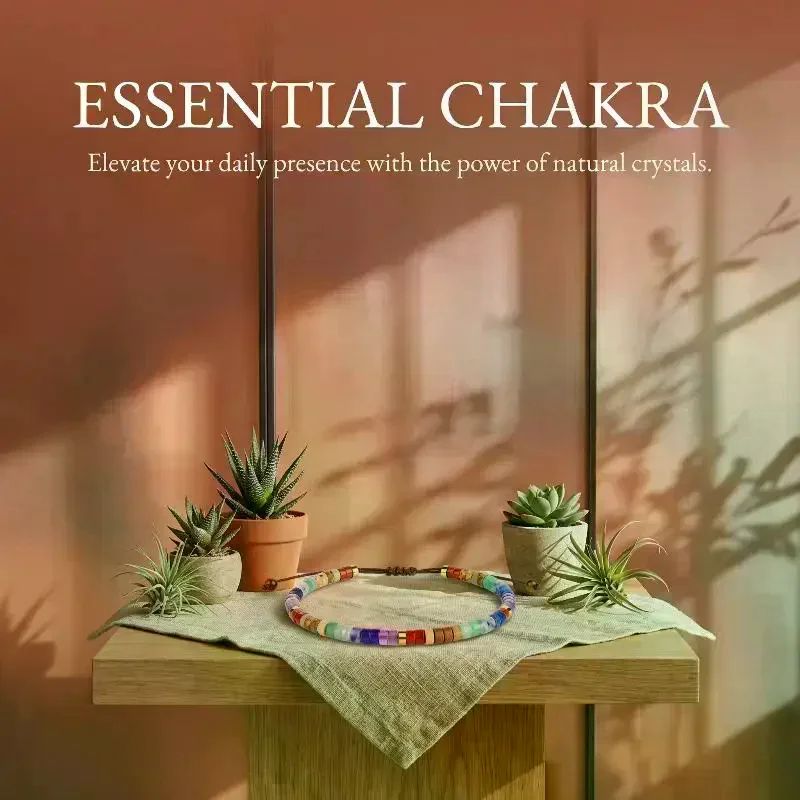 Mehrfarbiges 7-Chakra-Armband Natürliche Edelsteinperlen Spiritueller Meditationsschmuck für Wellness-Praxis