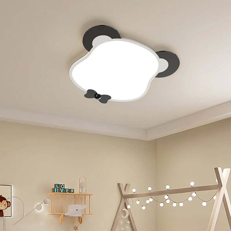 2024 Panda LED Children Ceiling Light Bowknot Bedroom Lighting Living Room Balcony Indoor Lamp Modern Home Interior Decor Lamp