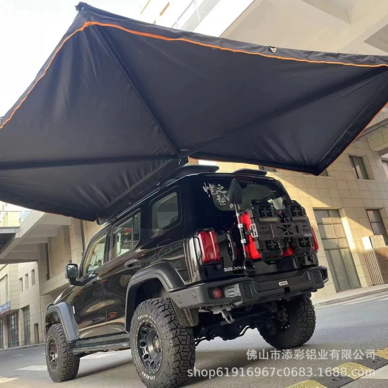 Bestseller 270Car side tent with awningLEDBlack adhesive tape for sun and rain protection, suitable for car roofs and camping,