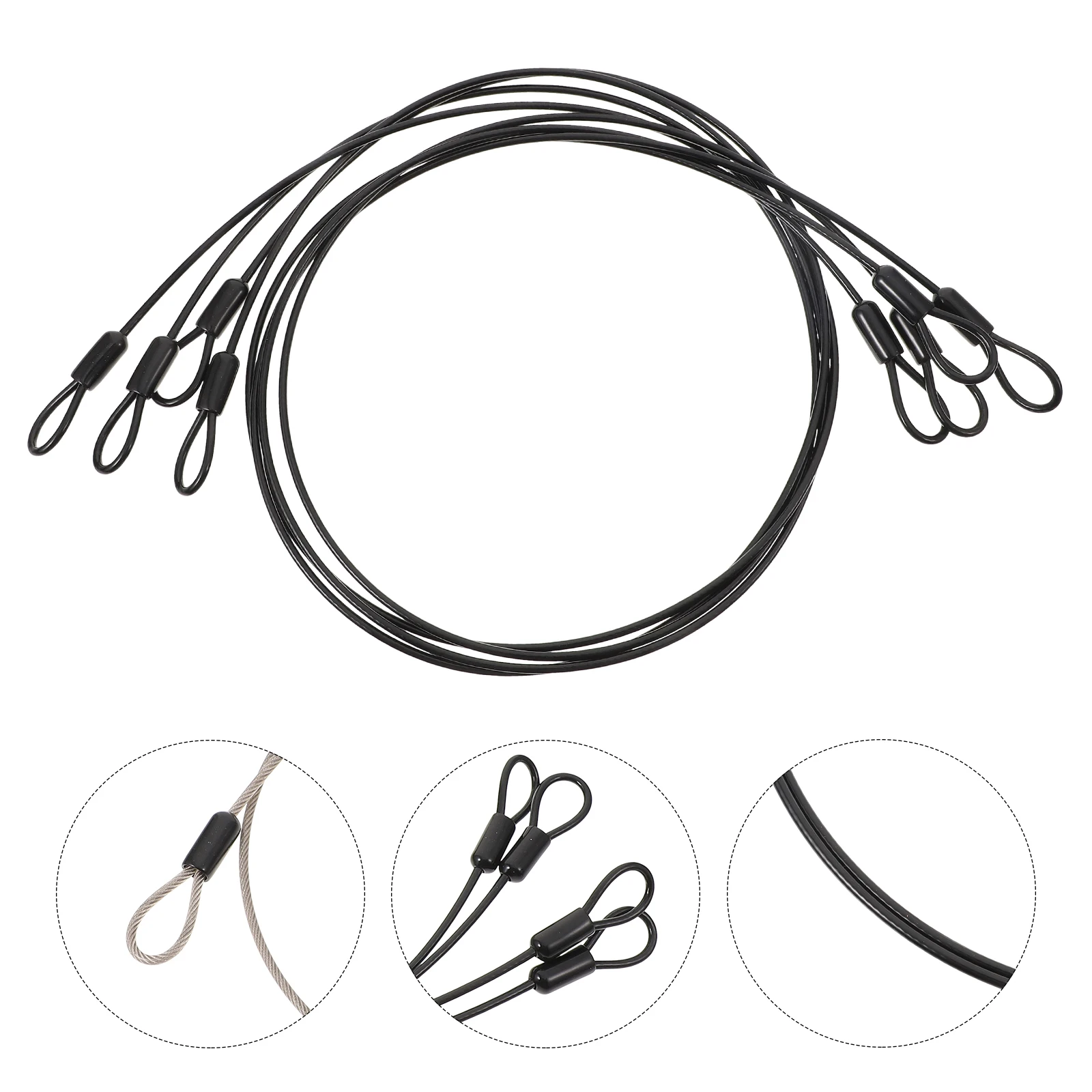 

4pcs Rubber Coated Wire Stainless Steel Hanging Cable Outdoor Suspension Wire Clothes Dog Walking Sports Equipment Light Weight
