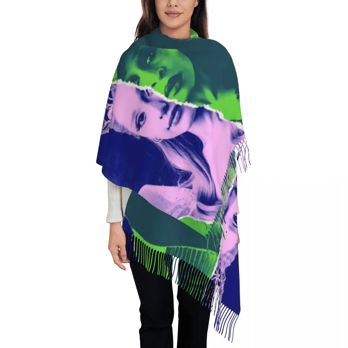 

Женский шарф с кисточкой Wicked для хорошей длинной зимней теплой платки, кашемировый шарф Glinda Elphaba, подарки