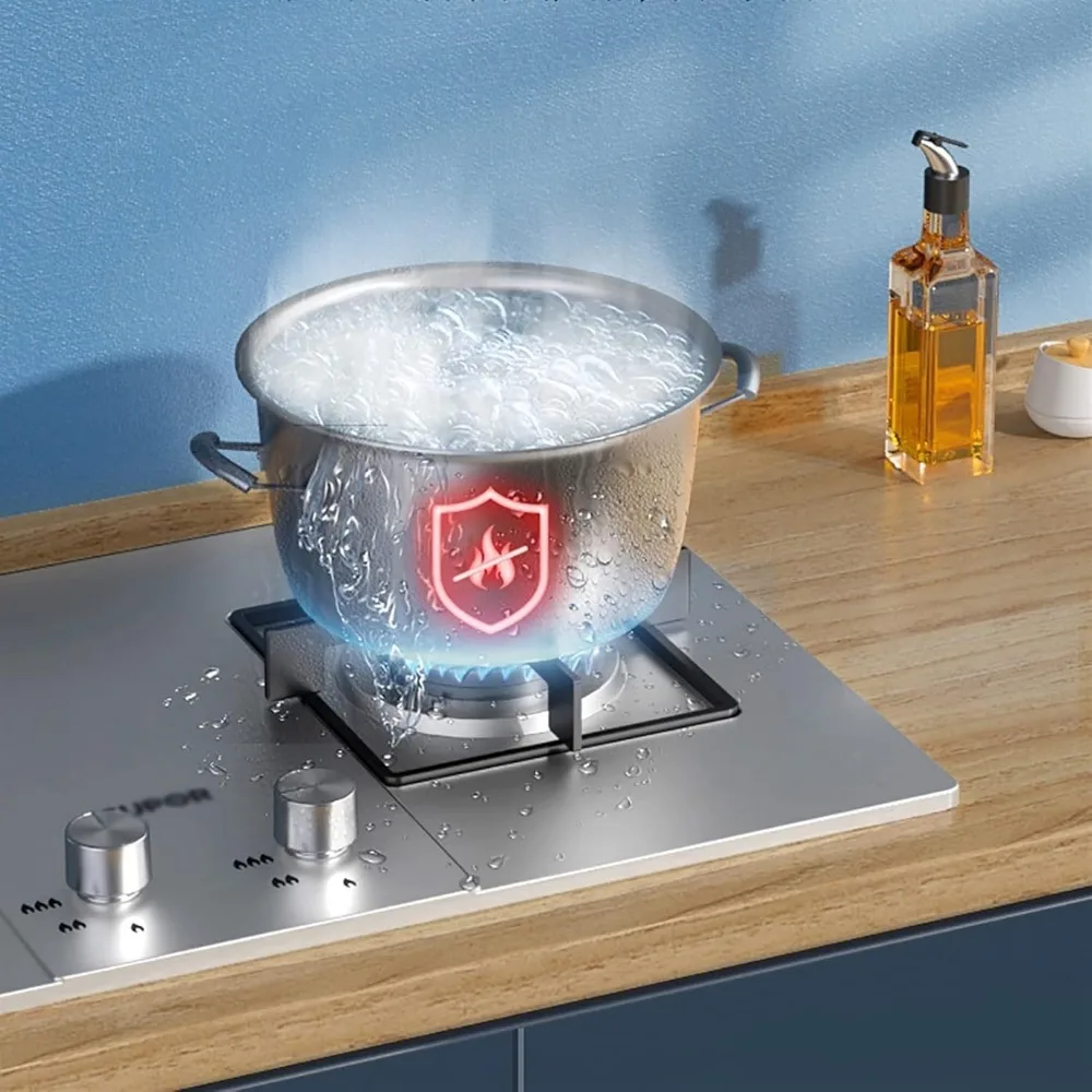 業務用ガスコンロ 4.2KW ガスコンロ ビルトイン 72cm 2口 家庭用キッチン調理器具 正方形鋳鉄鍋ホルダー＆炎付き