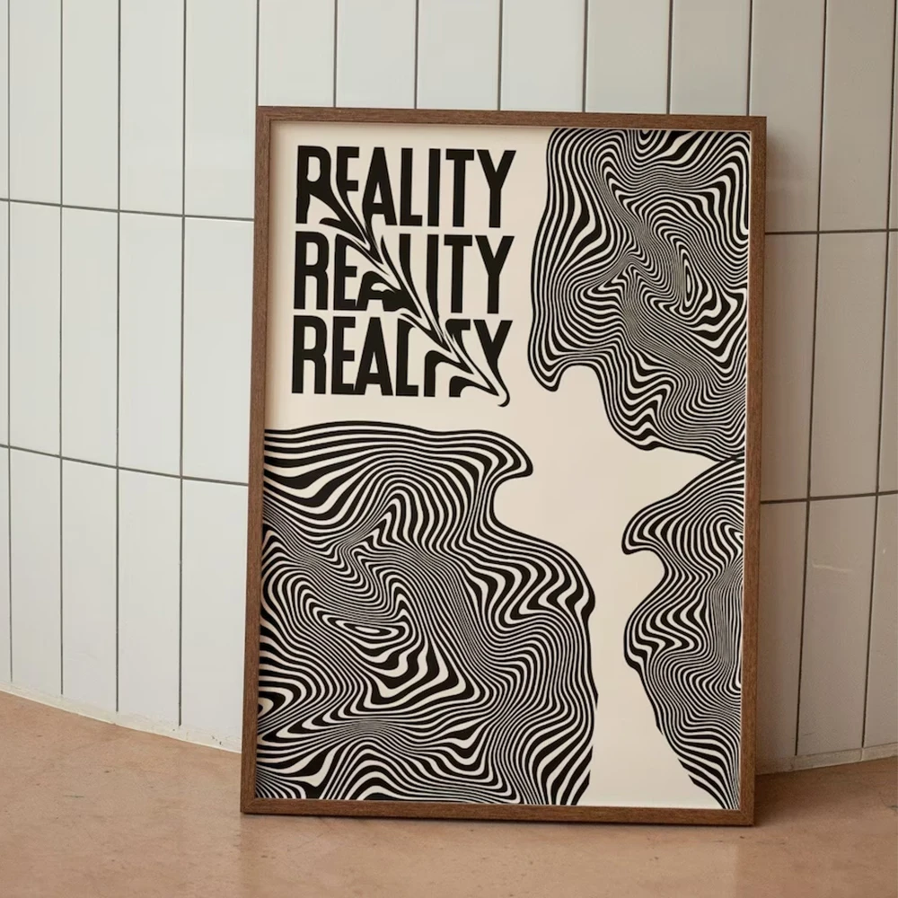 Trendy Minimalist Distorted Reality Retro Psychedelic Y2k Apartment Wall Art Canvas Painting Posters For Kitchen Room Home De