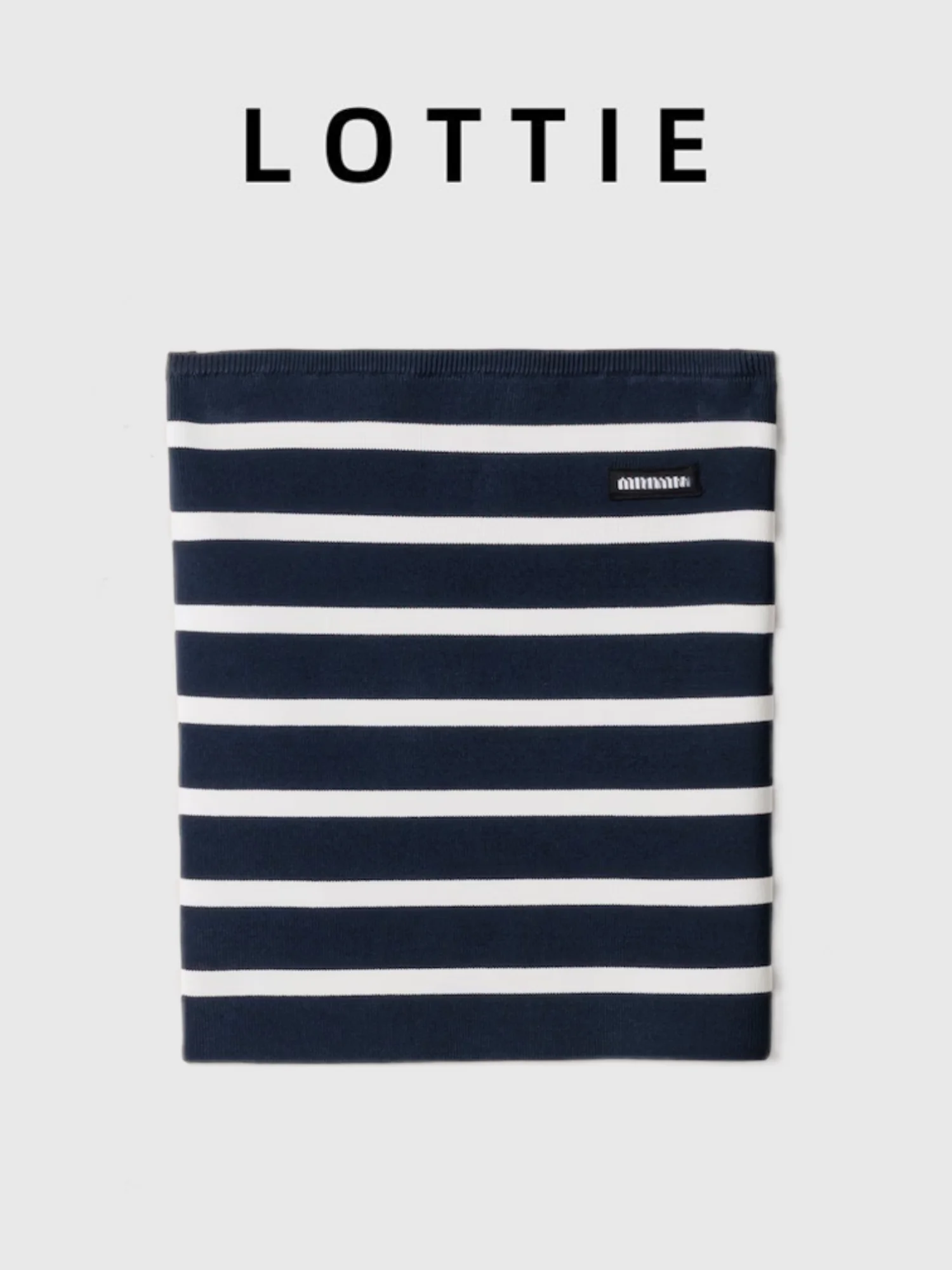 

LOTTIE High-End Summer New Letter Logo Embroidery Color Blo Striped Slim Knitted Tube Top Women's Faion Cotton Blend
