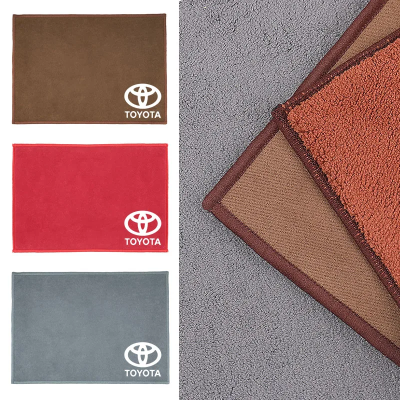 منشفة من الألياف الدقيقة شعار السيارة تنظيف الملابس اكسسوارات غسيل السيارات لتويوتا كروزر CHR كورولا يارس Aygo أفينسيس لاند أوريس بريوس