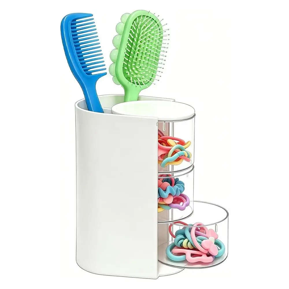 New 3-Layer Makeup Brush Holder Rotatable Space-Saving Desktop Organizer Vanity Clear Acrylic Storage for Bedroom Dorm