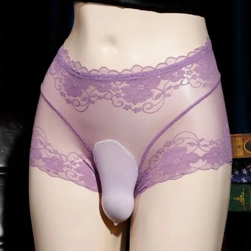 Sissy Pouch Slipje Heren Kant Transparant Ondergoed Slips Ultradunne Mannelijke Bikini Hombre Lingerie Knickers Ropa Interieur Hombre