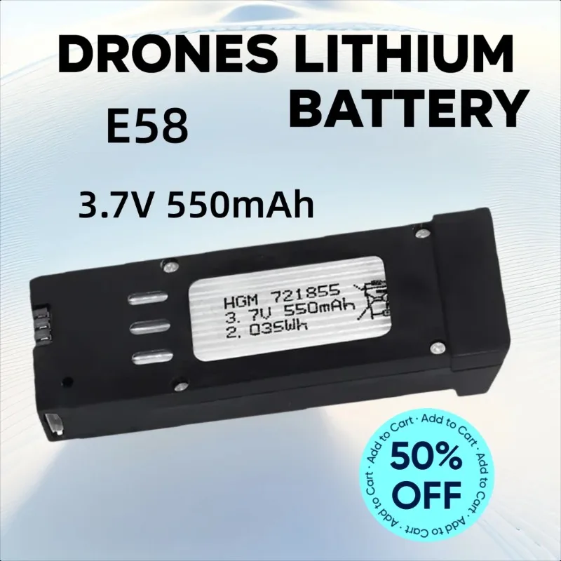 

3,7 В 550 мАч для E58 L800 S168 JY019 Запасные части для квадрокоптера БПЛА Дроны Литиевая батарея