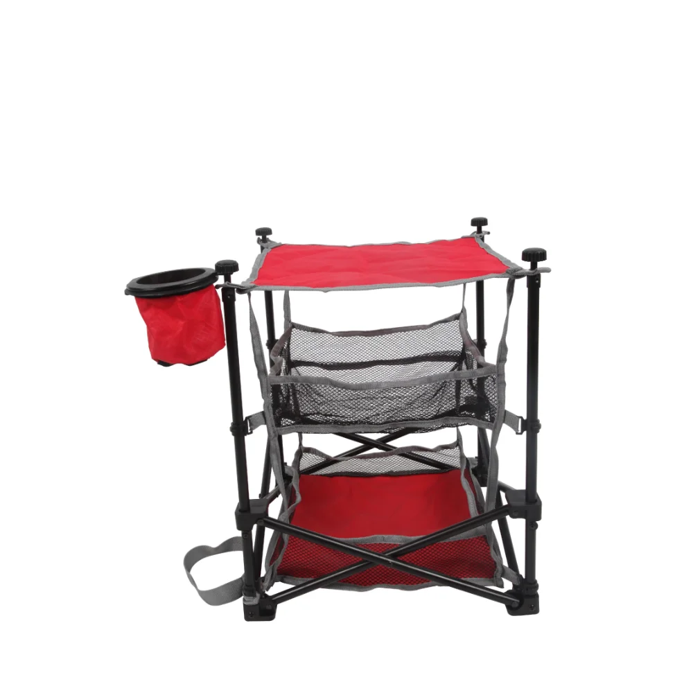 

Ozark Trail 3 Shelf Camping Table, Red, 14 in x 14 in x 18 in