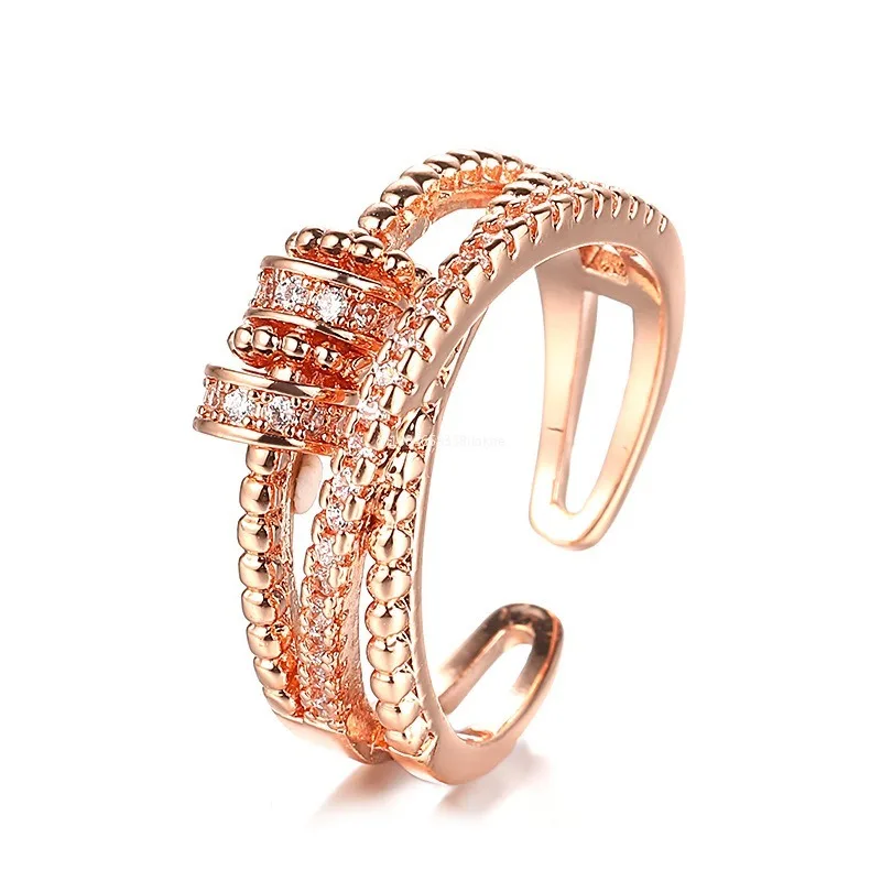 1pcs Zircon Beads Cross Fidget Ring with Card for Women Anti Stress Adjustable Anxiety Ring Aesthetic Ring Vintage Jewelry Gifts