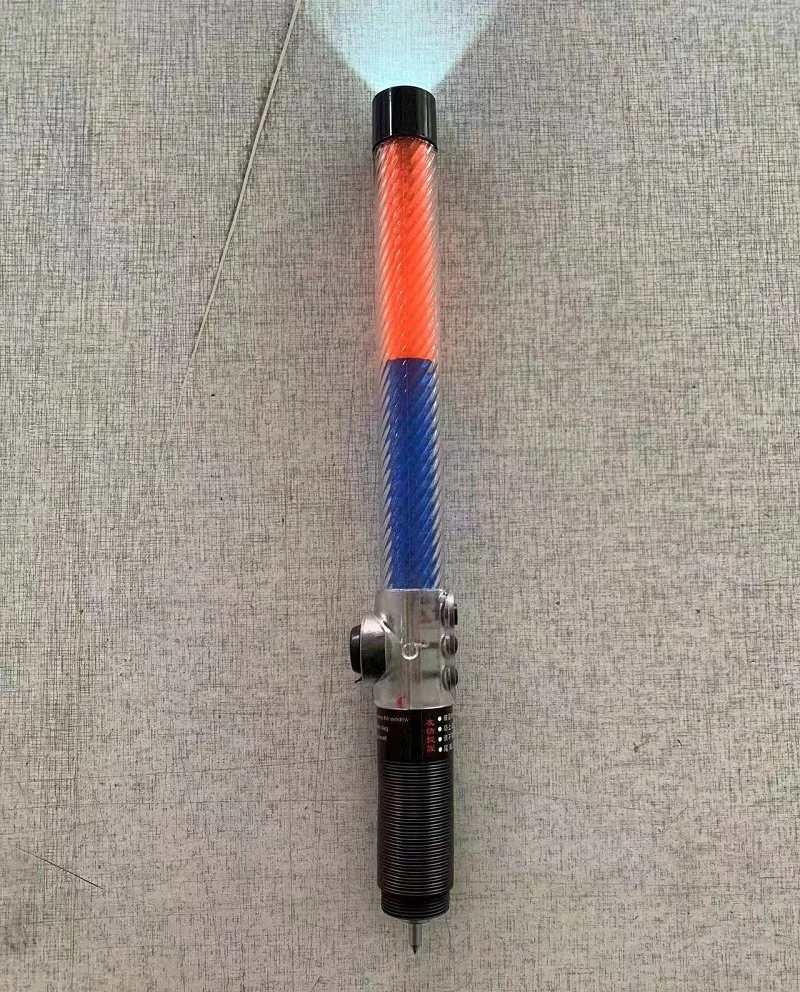 40cm Rechargeable Traffic Control Stick LED Red Blue Flashing Light Night Safety Fluorescent Warning Guide Stick