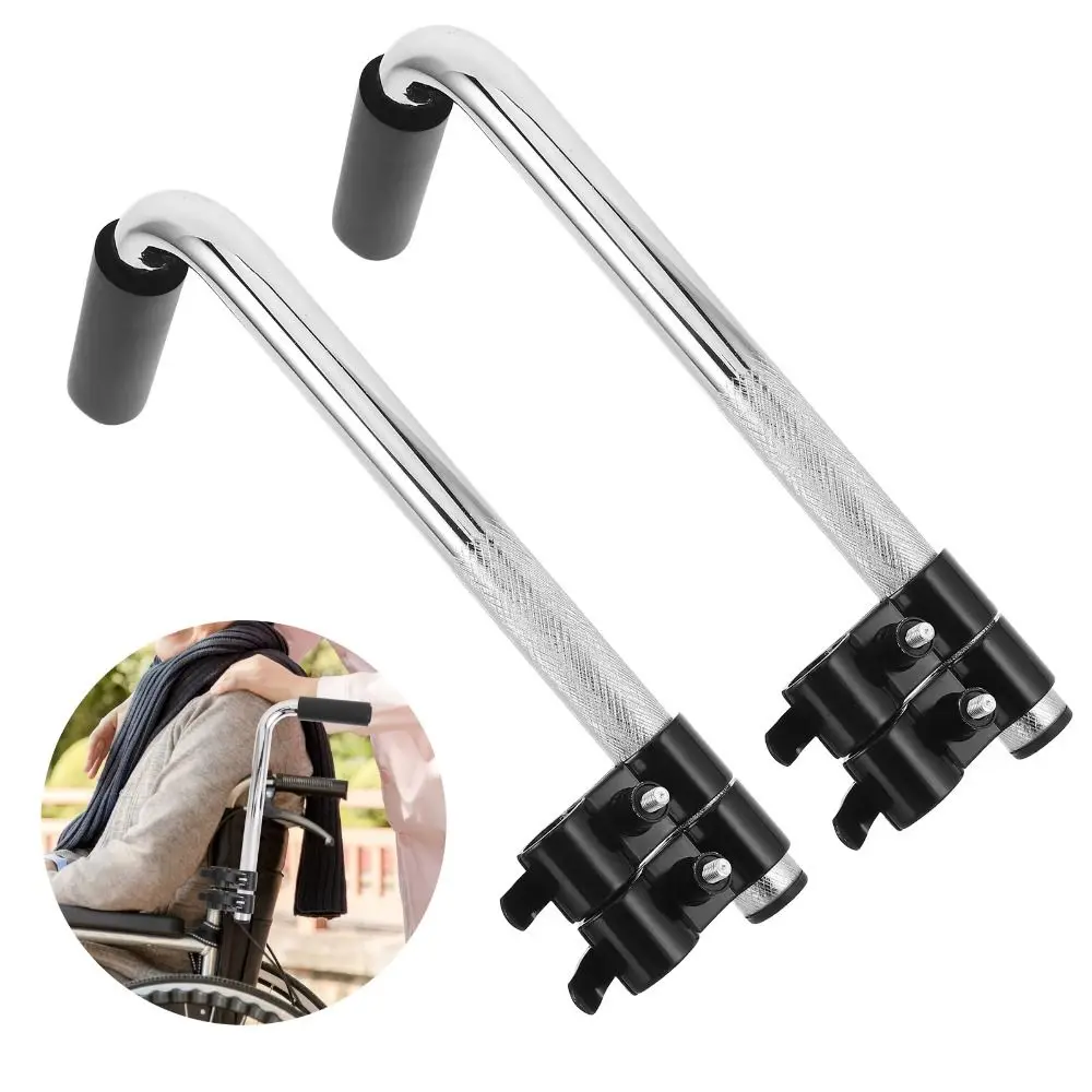 2PCS Stainless Steel Wheelchair Handle Extender 300 Lbs Load Capacity Easy Installation Push Handle Extension Adjustable Length