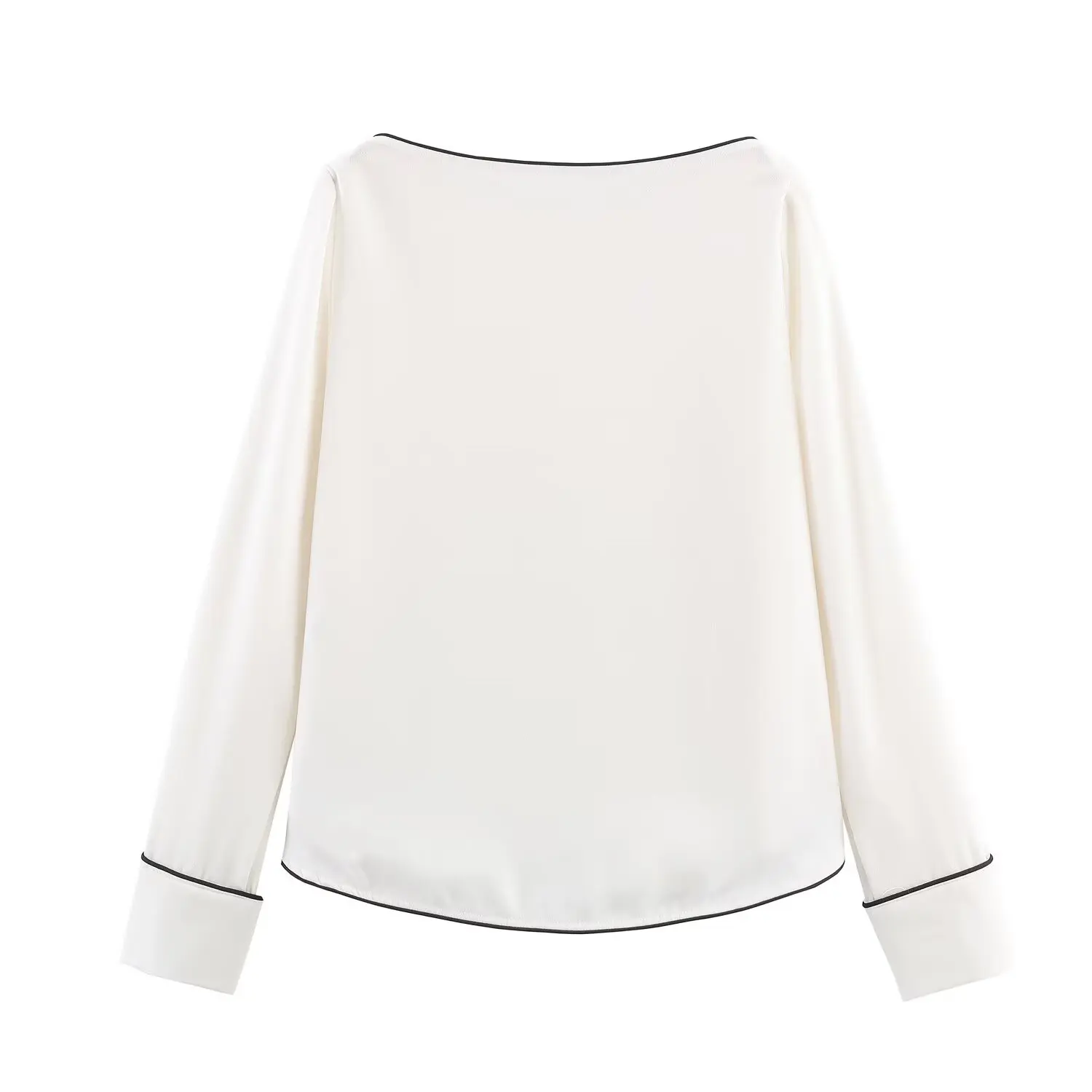 Bsay contraste aparado camisa branca moda feminina 2025 outono novas blusas soltas de manga comprida francês chique escritório senhoras topos