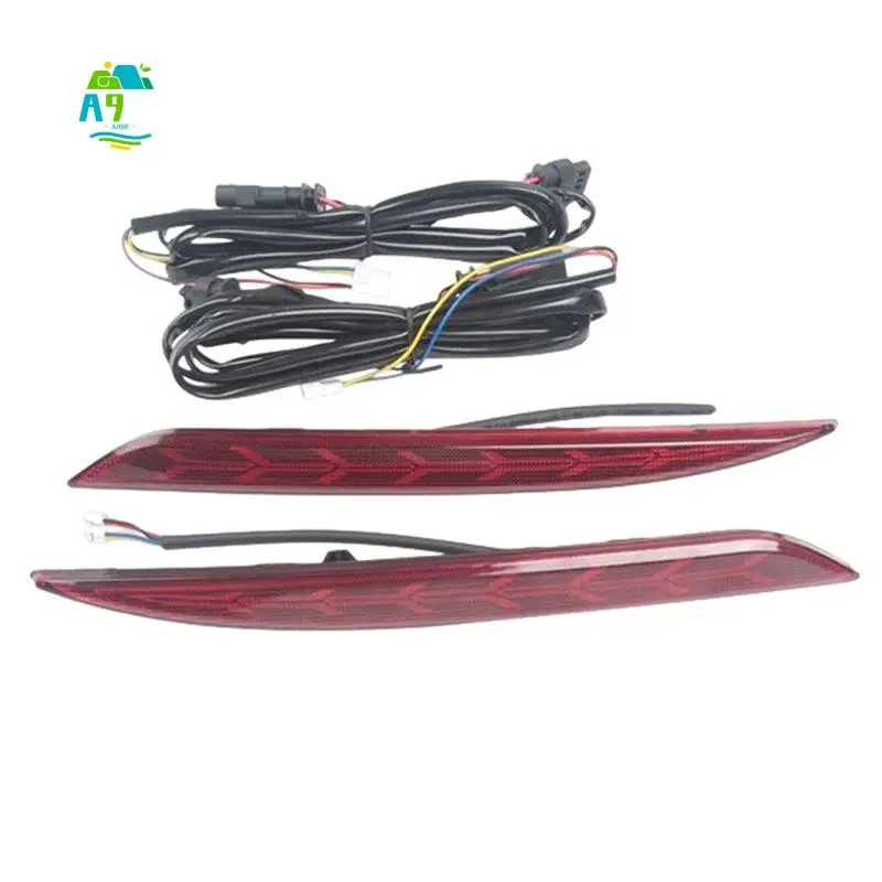 A09E-Car Brake Lights Rear Fog Lights LED Taillights Rear Bumper Lights Fishbone Taillights For Tesla Model 3 Model Y