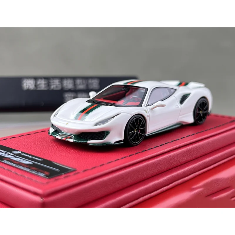 RW 1/64 Ferrari 488 Pista legering speelgoedmotor gegoten metalen model cadeau