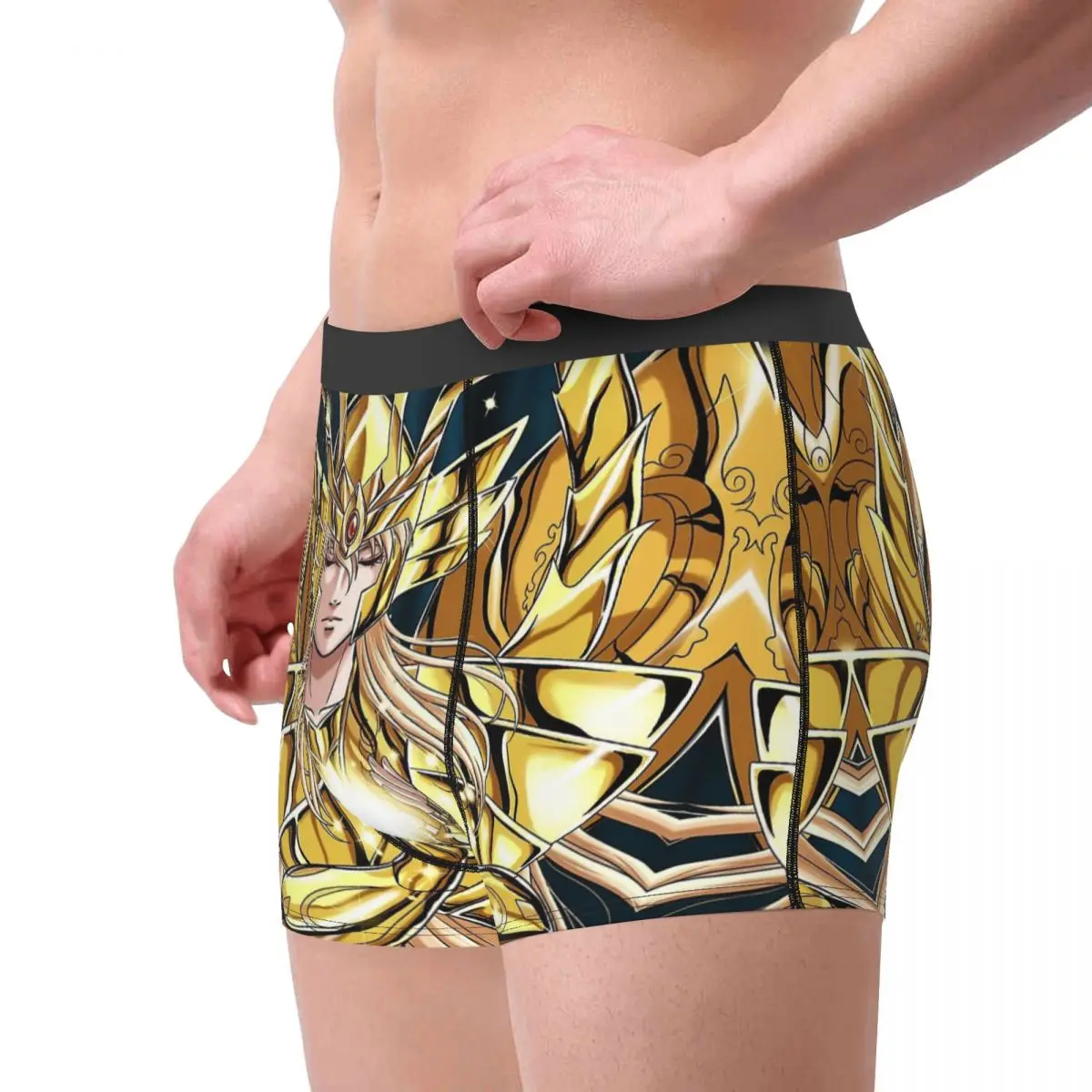 Men Boxer Briefs Saint Seiya Breathable Funny Underpants Top Quality Print Shorts Birthday Gifts