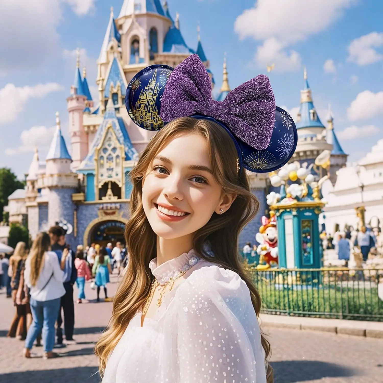 Disney Mickey Mouse Headbands Disney Castle  Theme Hairband Birthday Party Halloween Cosplay Costume For Women Girls view 3