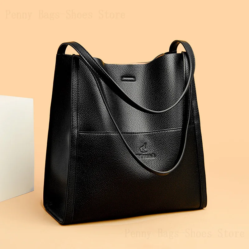 

2024 New Women's Large Capacity Genuine Leather Handbags Luxury Women's Designer Shoulder Bags Shopping Brand Casual Tote Bags