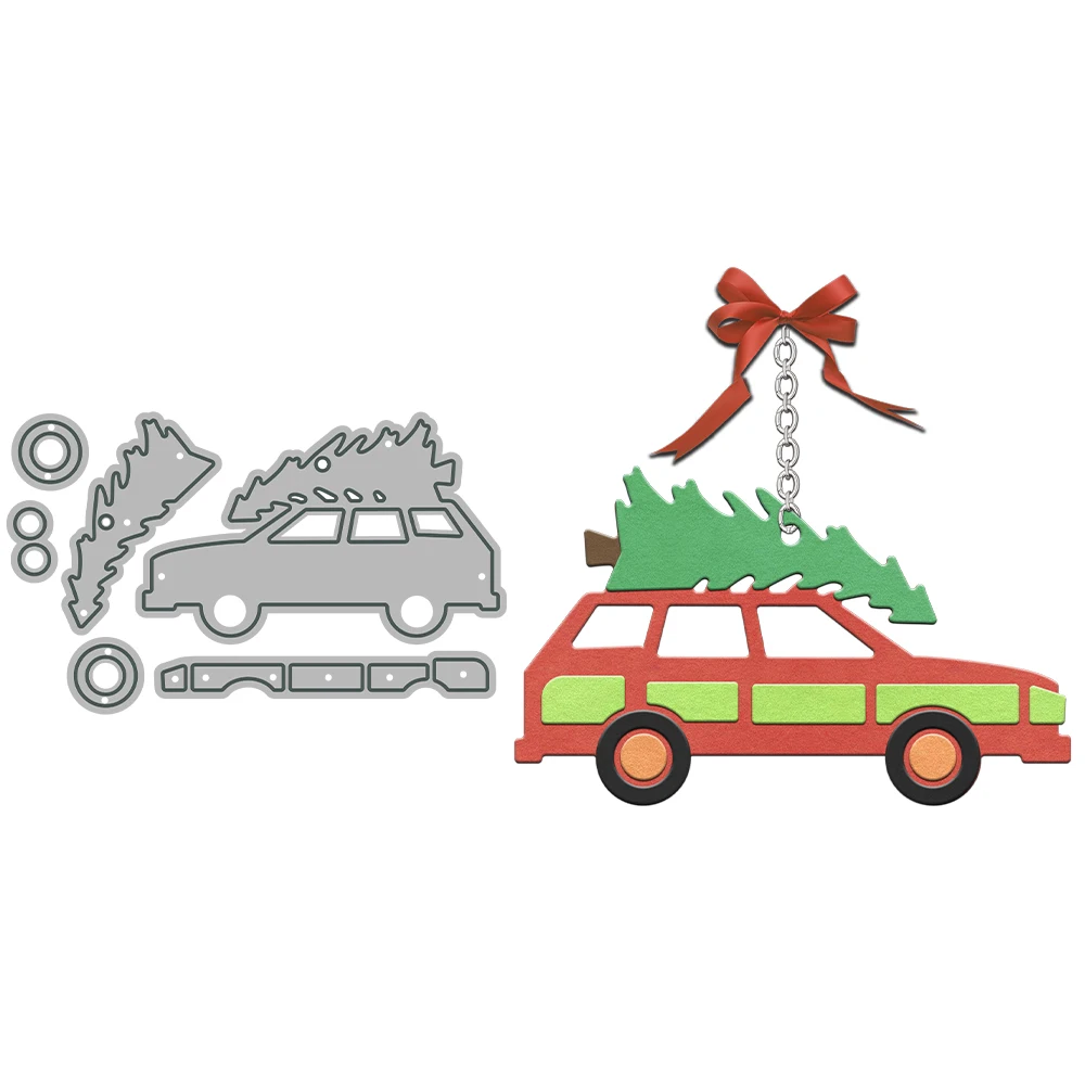 MangoCraft Cute Cartoon Cars Shaker Cutting Dies DIY Scrapbooking Supplies Metal Dies Knife Mold For Card Making Albums Decor