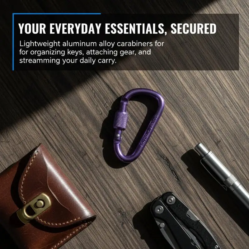 Aluminum Alloy Climbing Carabiner Keychain Safety Lock Buckle Lightweight Clip Hook for Outdoor Adventure Gear