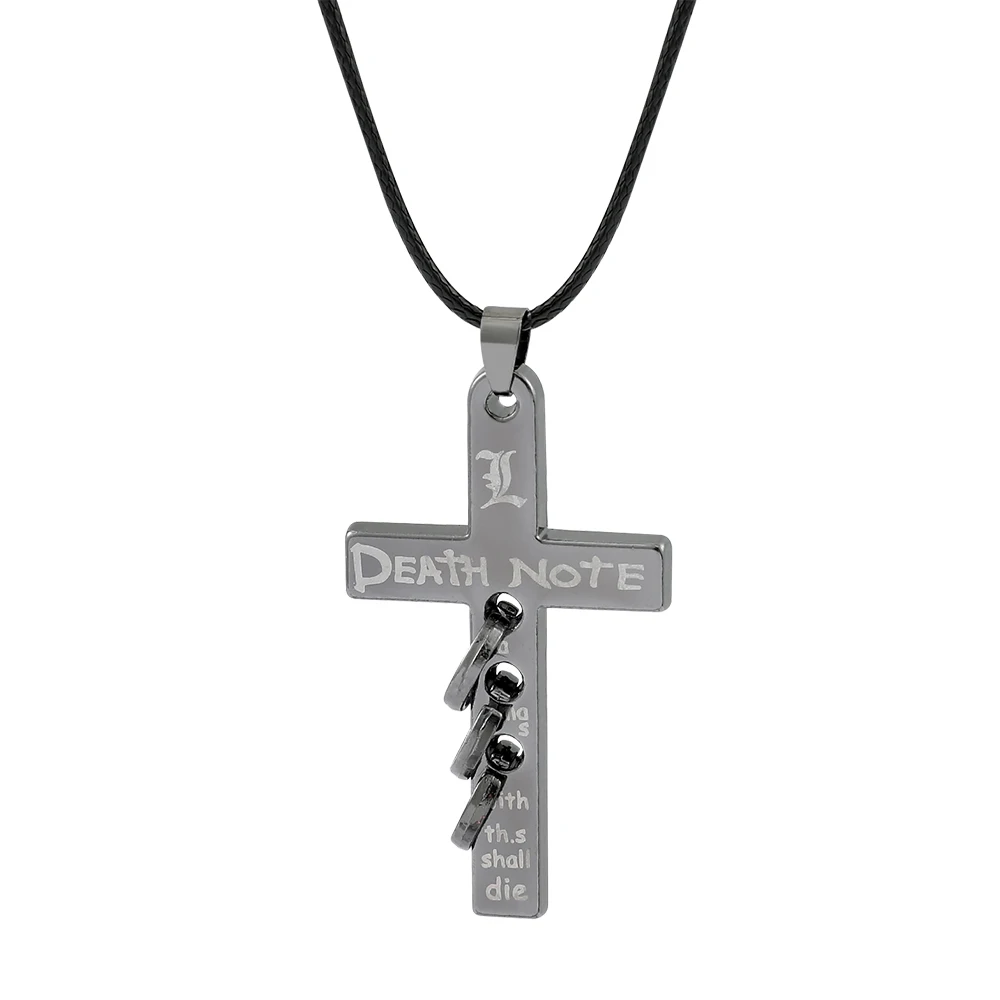 

Death Note Cross Pendant NecklaceCool Hip Hop Street Vintage Y2K Gothic Jewelry for Men Women