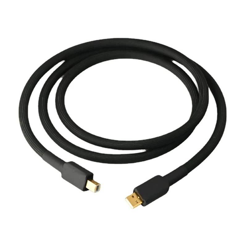 USB A to B Cable Sterling Silver HiFi Audio Digital Cables for Sound Card Mixer Mobile DAC Decoder Data Line