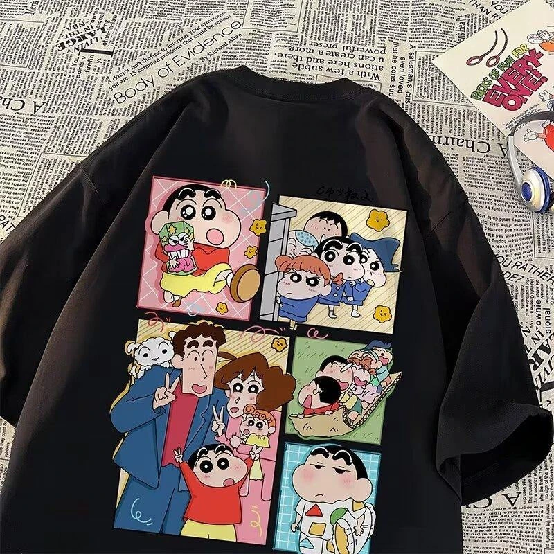 Crayon Shin Chan Cotton T Shirt Summer Loose Mens Casual Short Sleeve Top