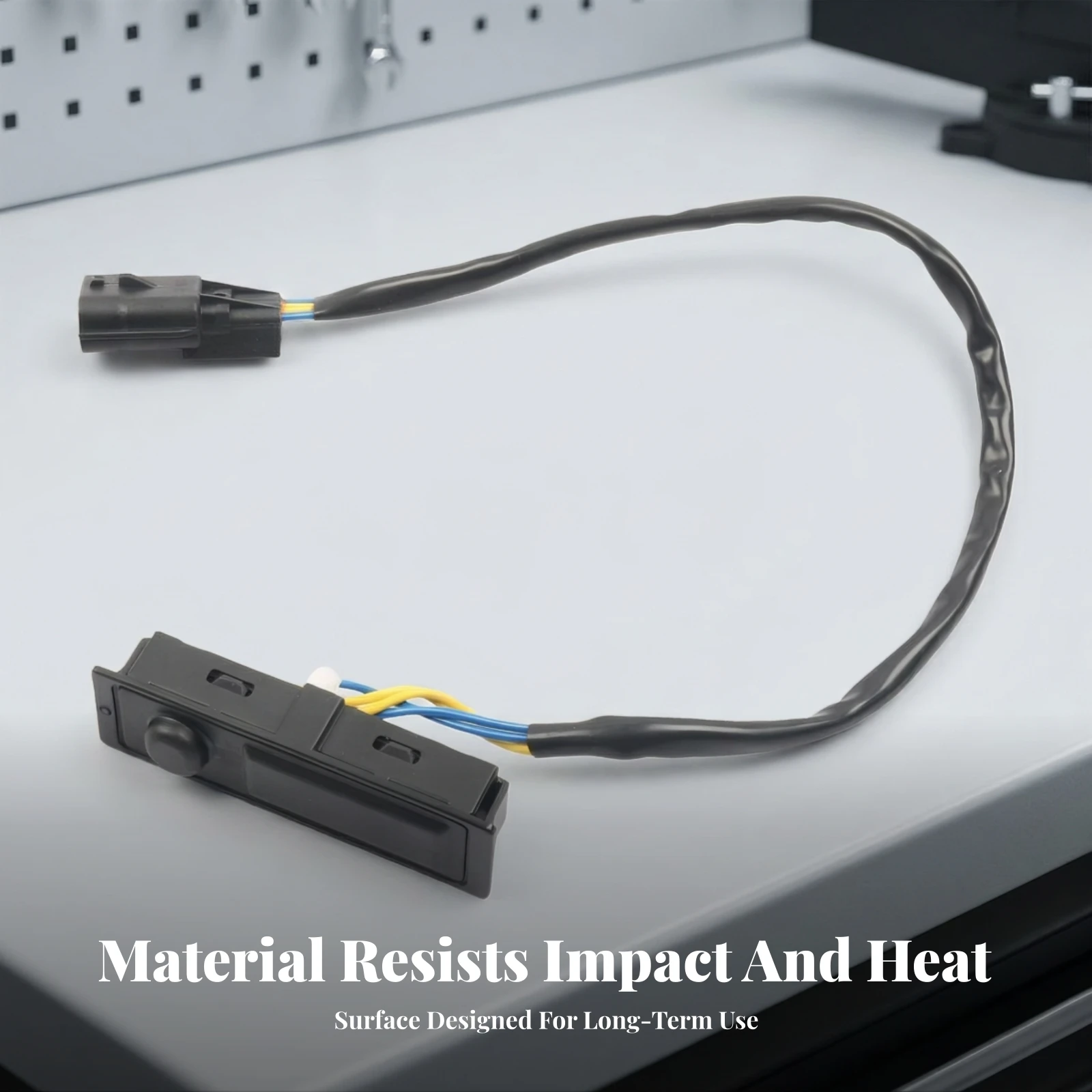 Tailgate Switch Button with Harness Connector Direct Replacement Trunk Release Switch with Harness Easy to Install Convenient
