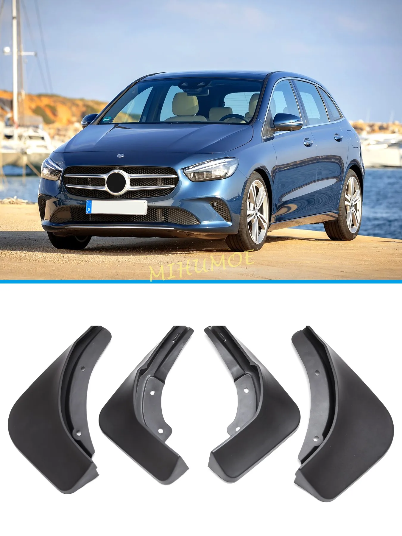 Mud Flaps For Mercedes-Benz B-Class B180 B200 B250 W247 2019-2023 Mudflaps Splash Guards Front & Rear Mudguards Accessories