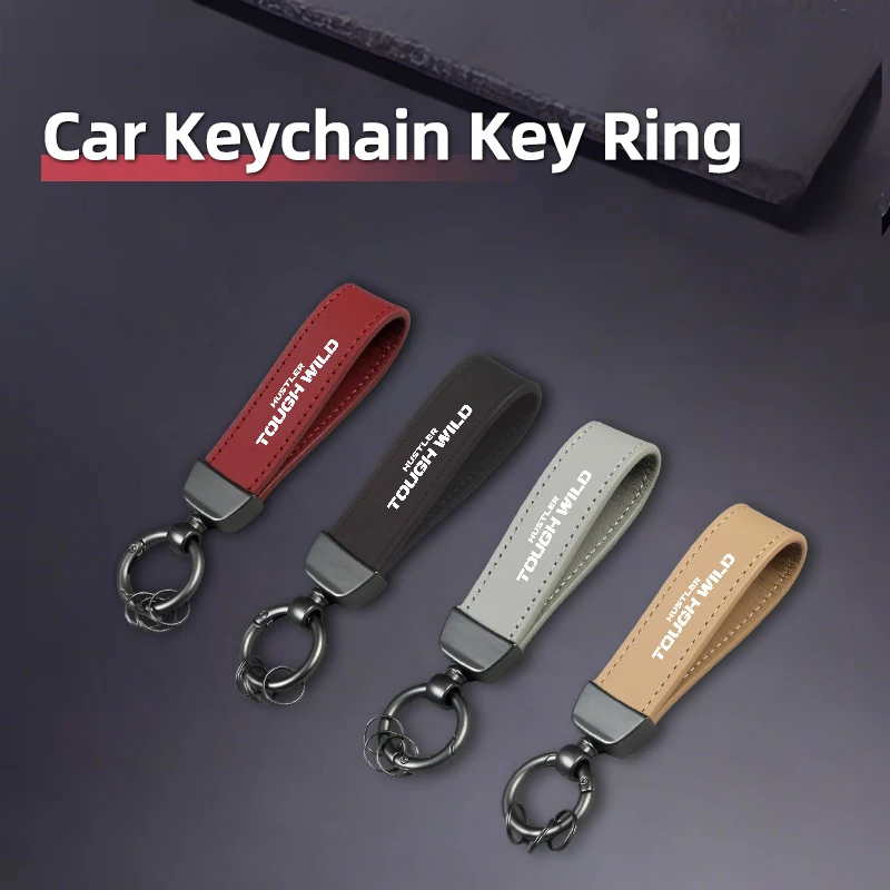 Car Logo KeyChain Leather Key Rings Auto Accessories For Suzuki Hustler Jimny Swift Grand Vitara Ignis DZire Alto Baleno Spacia