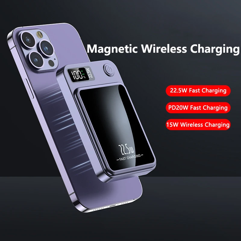 

PD 22.5W Fast Charging Power Bank 20000mAh 15W Magsafe Wireless Charger for iPhone 15 14 13 12 X Samsung Huawei Xiaomi Powerbank