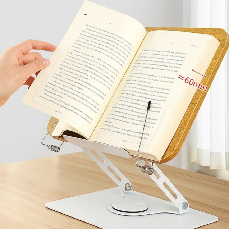 Reading Stand Desktop Reading Adult Reading Artifact Student Rotating Wooden Music Book Holder Desk Accessories