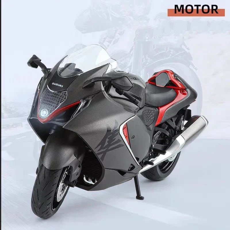 1:9 Suzuki GSX-1300R Hayabusa Alloy Diecast Scale Motorcycle Model Off Road Autocycle With lighting Collection Children Toy Gift