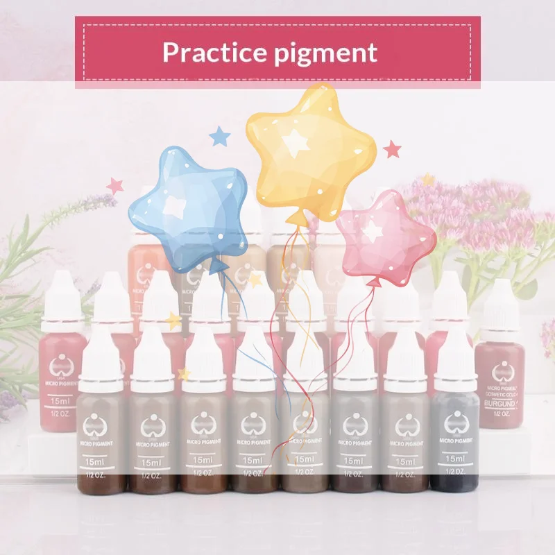 

15ml Professional Tattoo Ink Set Permanent Makeup Eyebrow Lips Eyeliner Tattoo Color Microblading Pigment Body Beauty Art Supply