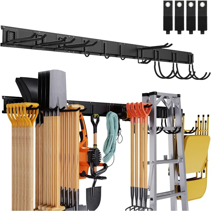 Wall Organizer, 64 Inch Heavy 18PCS Adjustable Tool Storage Rack for Garage Storage Organization Yard Shed Tool Organizer