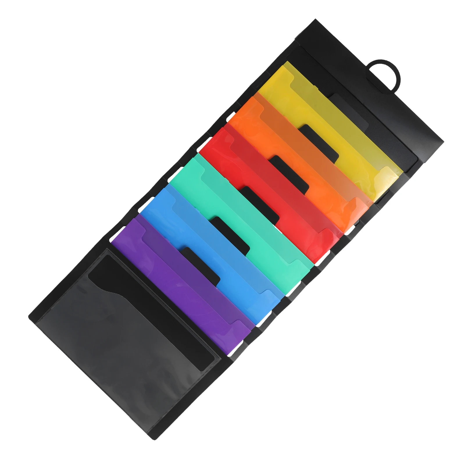 

6 Layers PP Material Wall Mounted File Organizer Black Color Portable Document Storage Folder for Office Home Use Hanging Paper