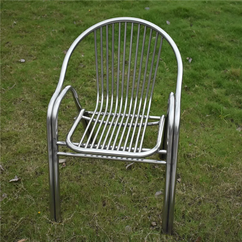 Stainless steel thickened 304 small chair household dining chair simple modern folding chair outdoor single back  seat