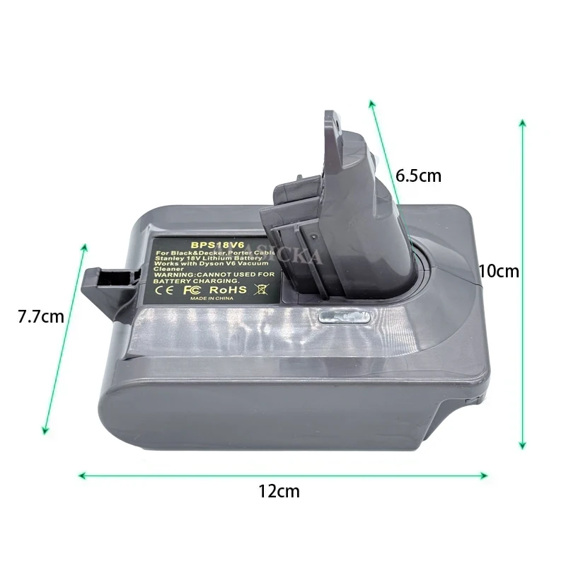 محول البطارية محول BPS18V6 لبطارية ليثيوم بلاك ديكر 18 فولت LB2X4020 تم تحويلها إلى المكنسة الكهربائية سلسلة دايسون V6