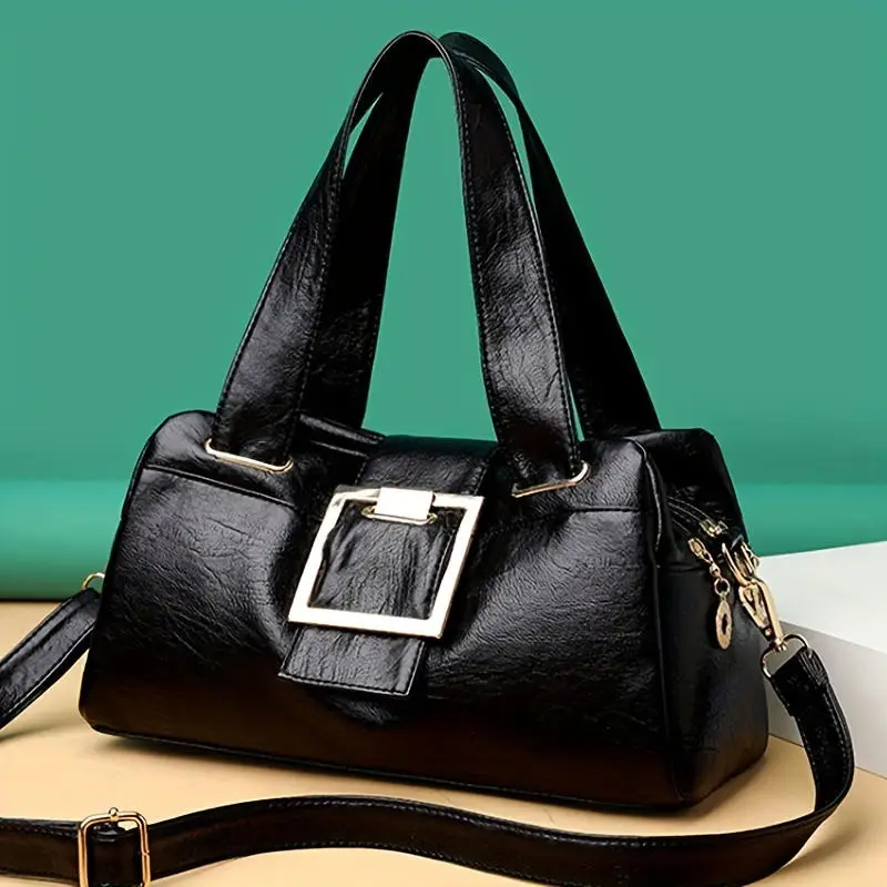 

Pu Leather Handbags Women Vintage Soft Crossbody Shoulder Bag Female High Capacity Top Handle Bag