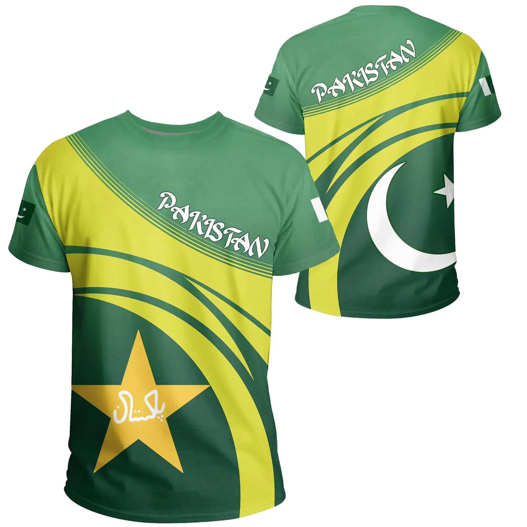 Pakistan Flag T-shirt For Men\'s Women\'s Tops Summer T-shirt Street Harajuku Oversized T-shirt Sports Casual Short Sleeve Top