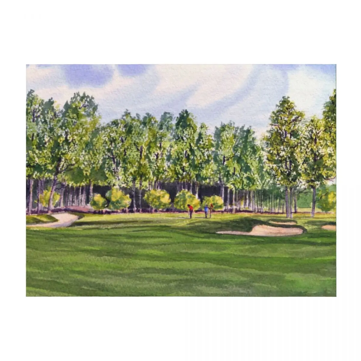Pinehurst Golf Course Throw Blanket Shaggy Vintage Soft Beds Blankets