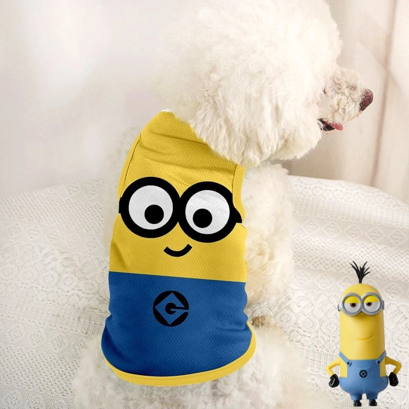 

Minions movie animation cartoon cute funny pet clothes kawaii dogs cats summer vest reduces shedding mosquito bites wholesale