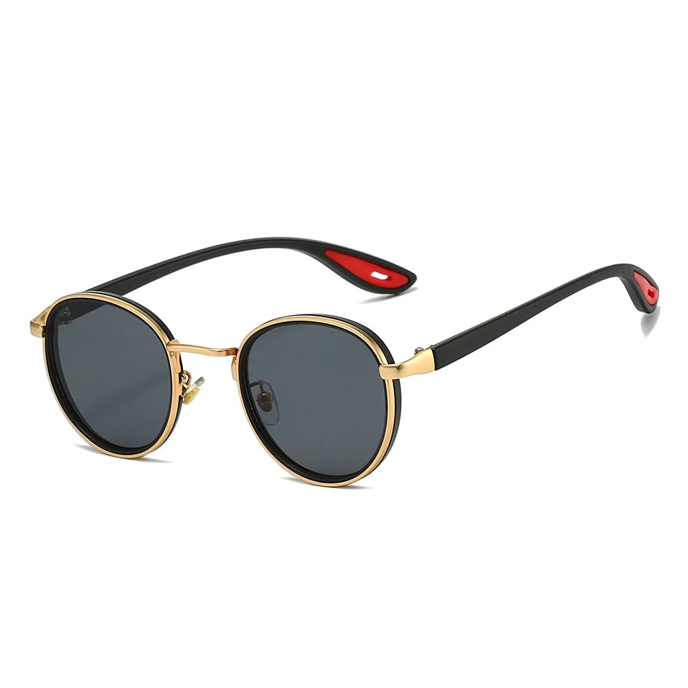 GM LUMIAS Vintage Runde Sonnenbrille für Herren 2025 Neue Punk-Mode-Sonnenbrille für Damen Trendiges Luxusmarken-Design Lässige Anti-UV-Sonnenbrille – Detail 9