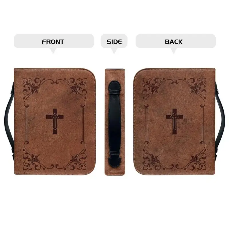 Bible Case PU Vintage Bible Case Zippered Bible Covers For Women Water Resistant Bible Case For Women Bible Case With Handle