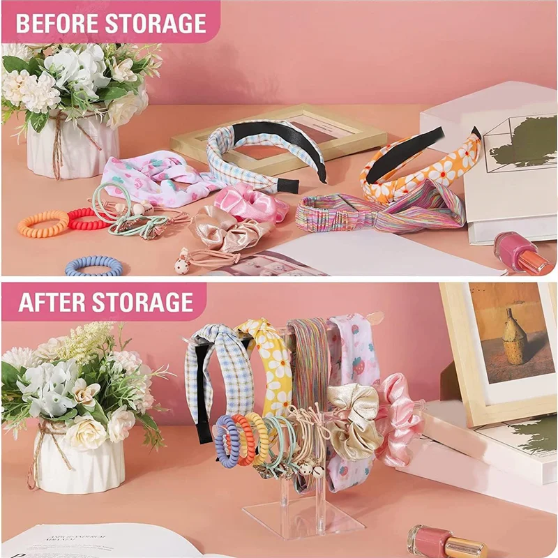 

Headband Holder,Hair Parts Accessories Organiser Clear Stand For Girls,Bracelet Holder Stand,Necklace Holder Display Stands