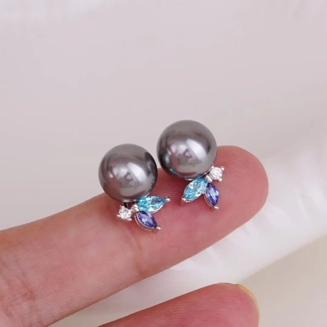 

Серьги-гвоздики из стерлингового серебра S925, базовые крепления, крепления для ювелирных изделий, фурнитура, аксессуары для жемчуга 9-10 мм, 3 пары/лот